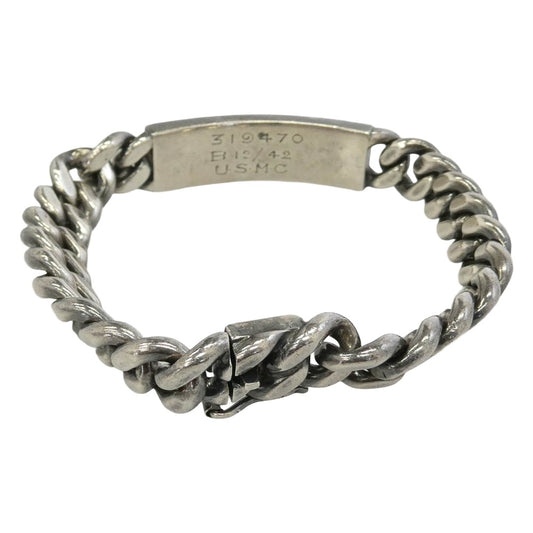 ヴィンテージ 40s U.S.M.C ID Napier Sterling Military ミリタリー ブレスレット シルバー系【中古】