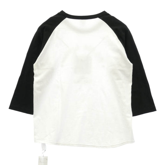 BILL WALL LEATHER ビルウォールレザー BEAMS ビームス BEAMS別注 Logo Baseball Tee ロゴ ベースボール ラグラン 七分袖 Tシャツ カットソー モノクロ系 M【中古】