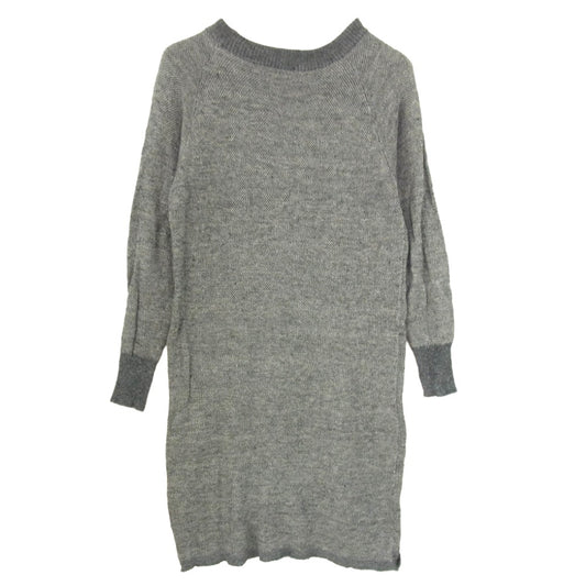 HYSTERIC GLAMOUR ヒステリックグラマー 01183NO01 ガール プリント ロゴ ニット ワンピース グレー系 FREE【中古】