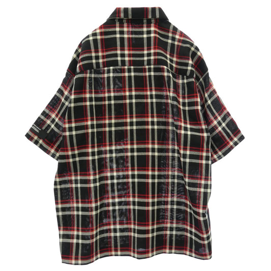 N.HOOLYWOOD エヌハリウッド UNDERCOVER アンダーカバー 20SS 1201-sh10-069 REBEL FABRIC BY UNDERCOVER S/S BIG SHIRT アンダーカバー チェック ビッグ シャツ ブラック系 38【中古】