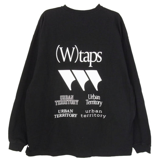 WTAPS ダブルタップス 24SS 241ATDT-CSM14 OBJ 02 LS Cotton プリント ロンT 長袖 カットソー ブラック系 X03【中古】