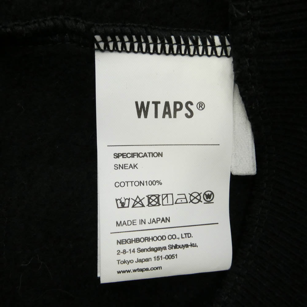 WTAPS ダブルタップス 25AW BRICK SWEATER COTTON ブリック コットン クルーネック スウェット トレーナー ブラック系 03【美品】【中古】