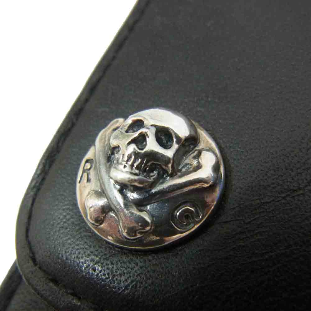 RUDE GALLERY ルードギャラリー RG1423 THREE FOLD WALLET SKULL スリー フォールド スカル 三つ折り レザー ウォレット 財布 ブラック系【中古】