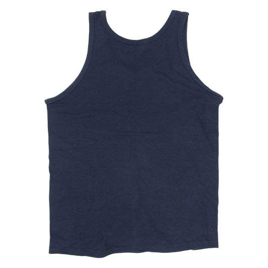 STUSSY ステューシー 00s S ロゴ プリント タンクトップ ネイビー系 S【中古】