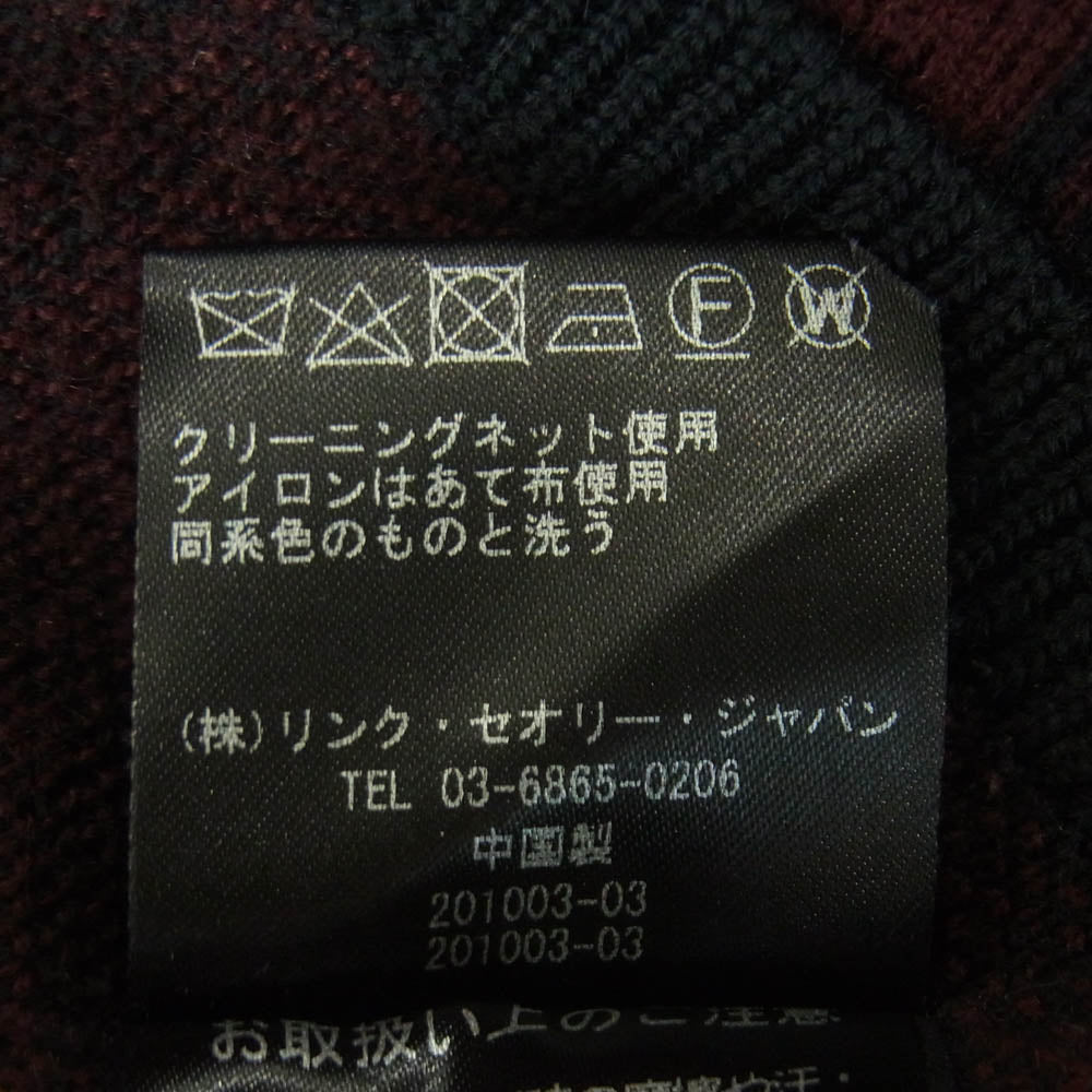 theory セオリー GOAS TN ウール ストライプ ニット セーター 中国製 レッド系 ブラック系 L【中古】