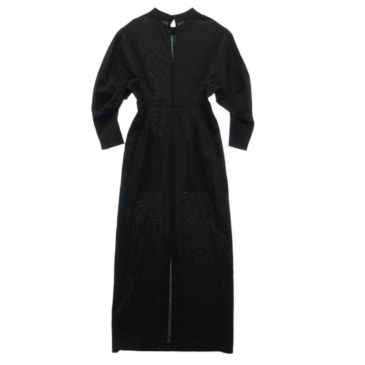 マメクロゴウチ MM23PF-JS735 Cotton Jersey Dress コットン ジャージー ドレス 長袖 ワンピース ブラック系 3【中古】