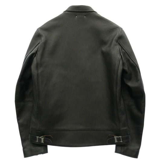 ADDICT CLOTHES アディクトクローズ MINEDENIM マインデニム × MINEDENIM Double Riders マインデニム レザー シングル ライダース ジャケット ブラック系 40【中古】