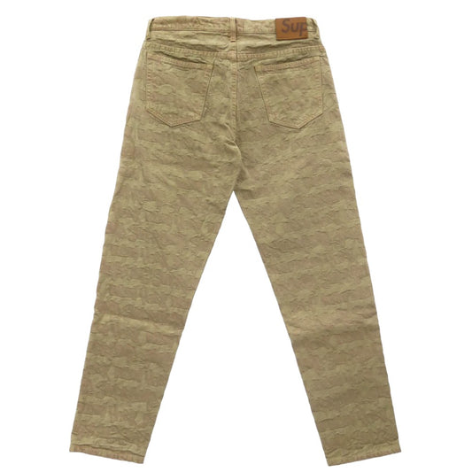Supreme シュプリーム 22SS Fat Tip Jacquard Regular Jean ファット チップ ジャガード レギュラー ジーン デニムパンツ 32 ベージュ系 32【中古】