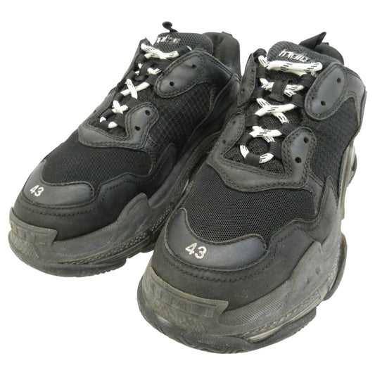 BALENCIAGA バレンシアガ 541624 【フェイクバスターズ鑑定済】Triple S トリプル エス チャンキー ダッド ローカット スニーカー ブラック ブラック系 28.5cm【中古】