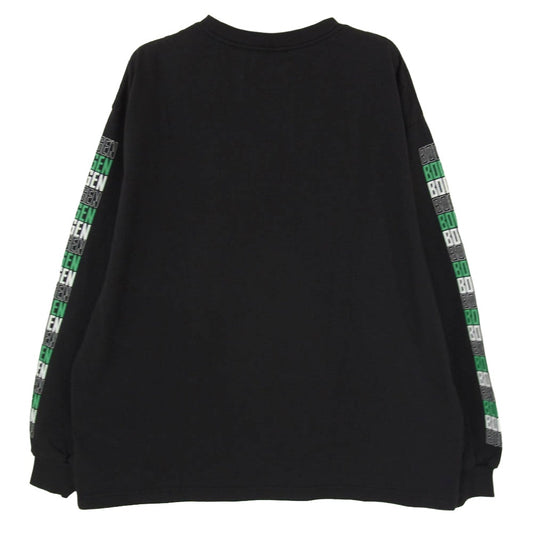 ボーゲン BG-25-2 ロゴ プリント コットン 長袖 Tシャツ カットソー ブラック系 M【極上美品】【中古】