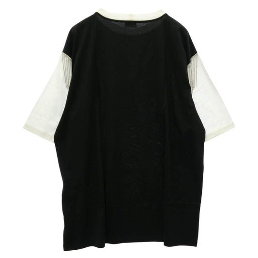 CELINE セリーヌ 22AW 2X29C671Q Fringe Oversized Logo Print T-Shirt フリンジ ビジュー オーバーサイズ ロゴ プリント Tシャツ ブラック系 S【新古品】【未使用】【中古】