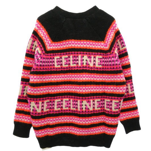 CELINE セリーヌ 2AC91579S Ski Jacquard Wool Knit Cardigan スキー ジャガード ウール ニット カーディガン マルチカラー系 S【新古品】【未使用】【中古】