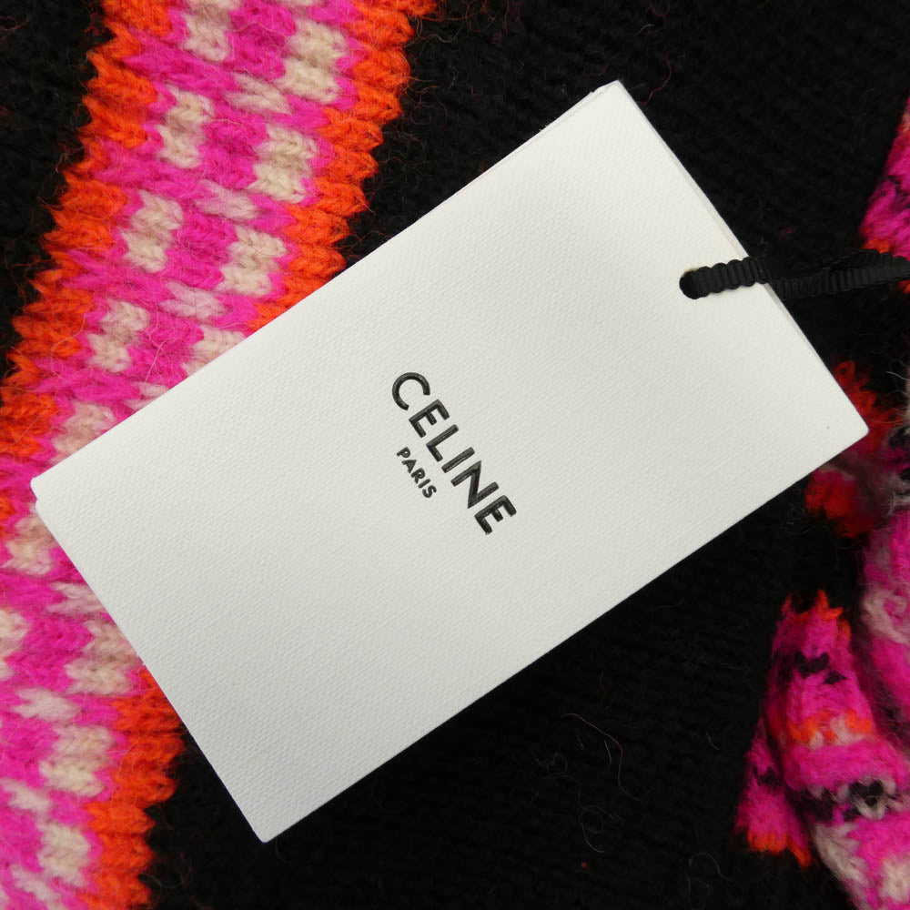 CELINE セリーヌ 2AC91579S Ski Jacquard Wool Knit Cardigan スキー ジャガード ウール ニット カーディガン マルチカラー系 M【新古品】【未使用】【中古】