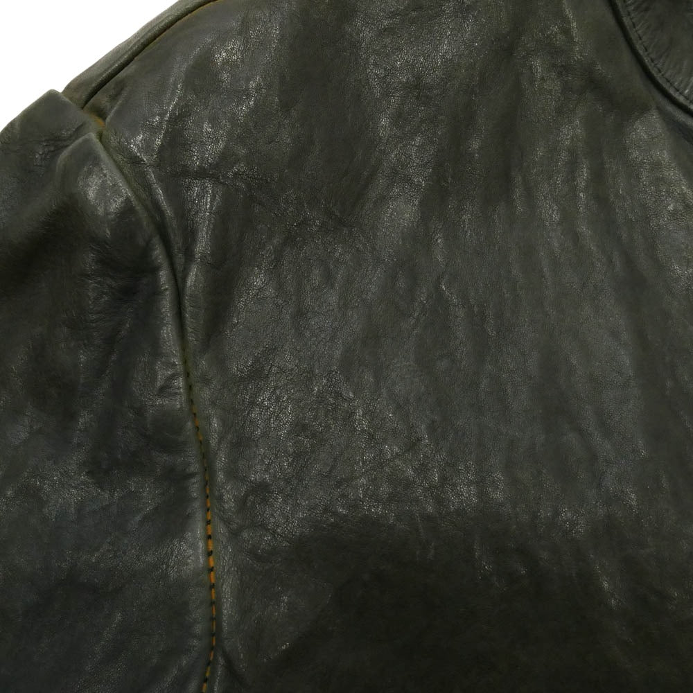 ISAMUKATAYAMA BACKLASH イサムカタヤマバックラッシュ 1254-01 ジャージライナー付き ITALY SHOULDER GARMENT DYED SINGLE RIDERS イタリアン ダブルショルダー 製品染め シングル ライダース ブラック系 M【中古】
