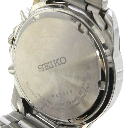 SEIKO セイコー 7T92-0DW0 クロノグラフ クォーツ 腕時計 ウォッチ シルバー系 ブラック系【中古】