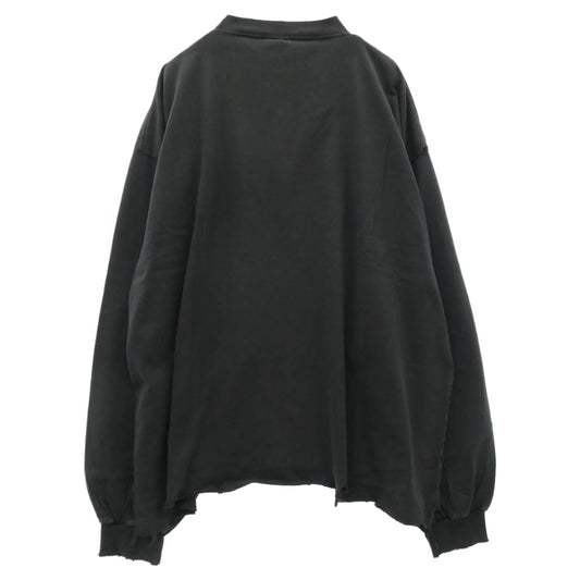 BALENCIAGA バレンシアガ 25SS 783400 TSVA2 Cropped Long Sleeve T-Shirt ダメージ加工 クロップド ロングスリーブ Tシャツ カットソー ダークグレー系 4【新古品】【未使用】【中古】