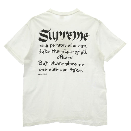 Supreme シュプリーム 22SS Person tee パーソン フロント バック プリント Tシャツ 半袖 カットソー ホワイト系 L【中古】
