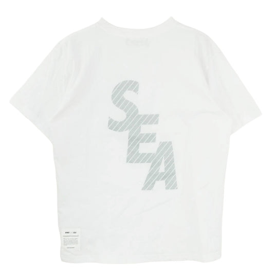 WIND AND SEA ウィンダンシー WDS-MLTR-05 リフレクティブ ロゴ プリント 半袖 Tシャツ ホワイト系 M【中古】