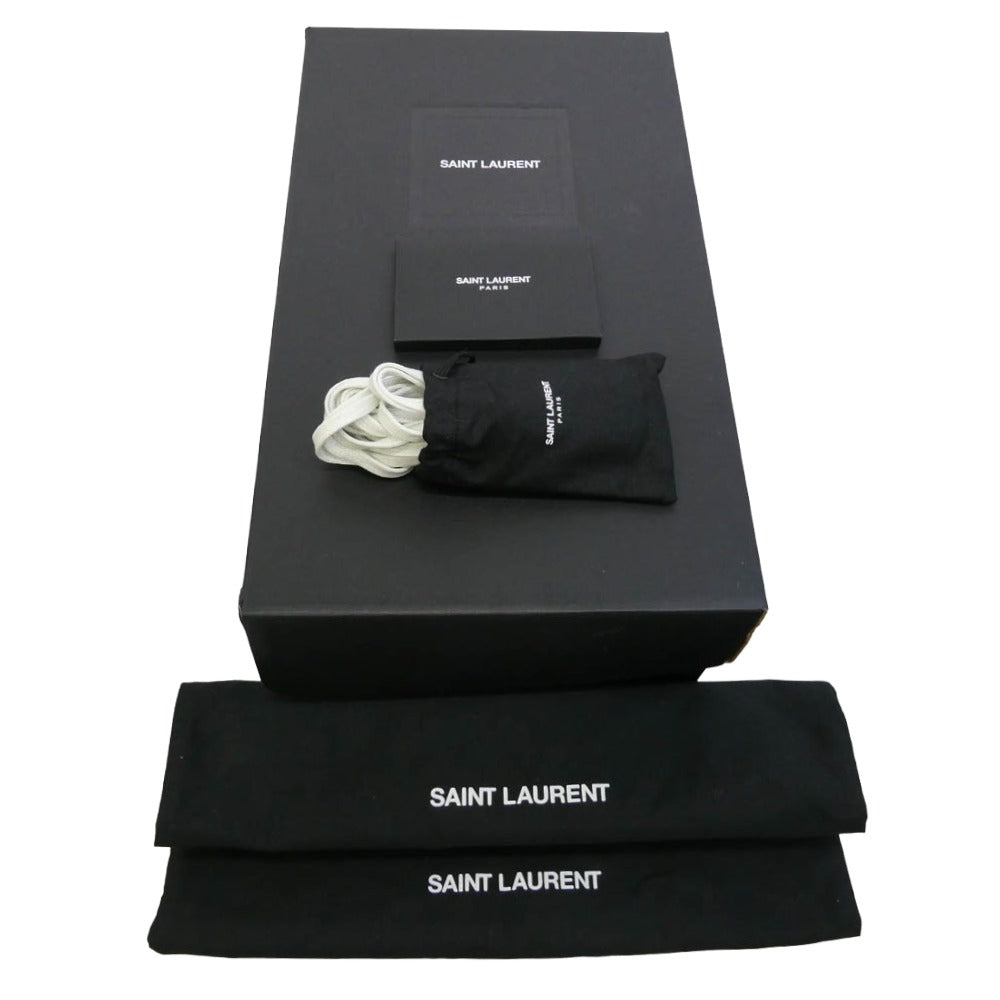 SAINT LAURENT サンローラン 421572 Court Classic Star レザー スターデザイン 星柄 ローカット スニーカー ホワイト系 41【新古品】【未使用】【中古】