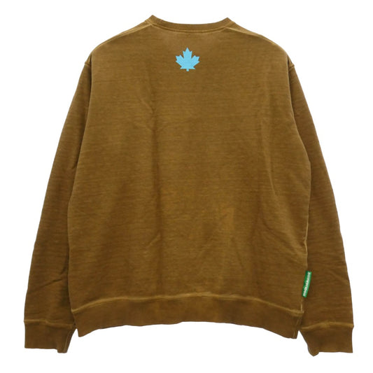 DSQUARED2 ディースクエアード 22SS S78GU0049 one life one planet 前V スウェット ブラウン系 XL【中古】
