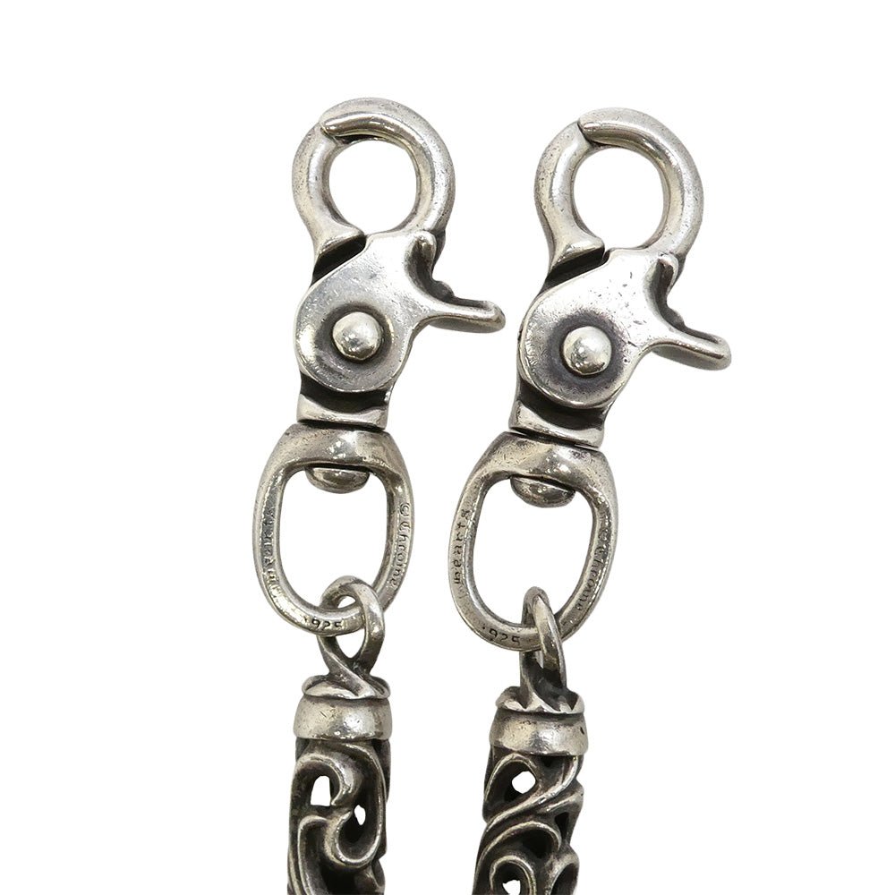CHROME HEARTS クロムハーツ(原本無) OLD ROLLER SHORT-T 6LINK オールド ローラー クロスボール 2クリップ 6リンク ショート ウォレットチェーン シルバー系【中古】