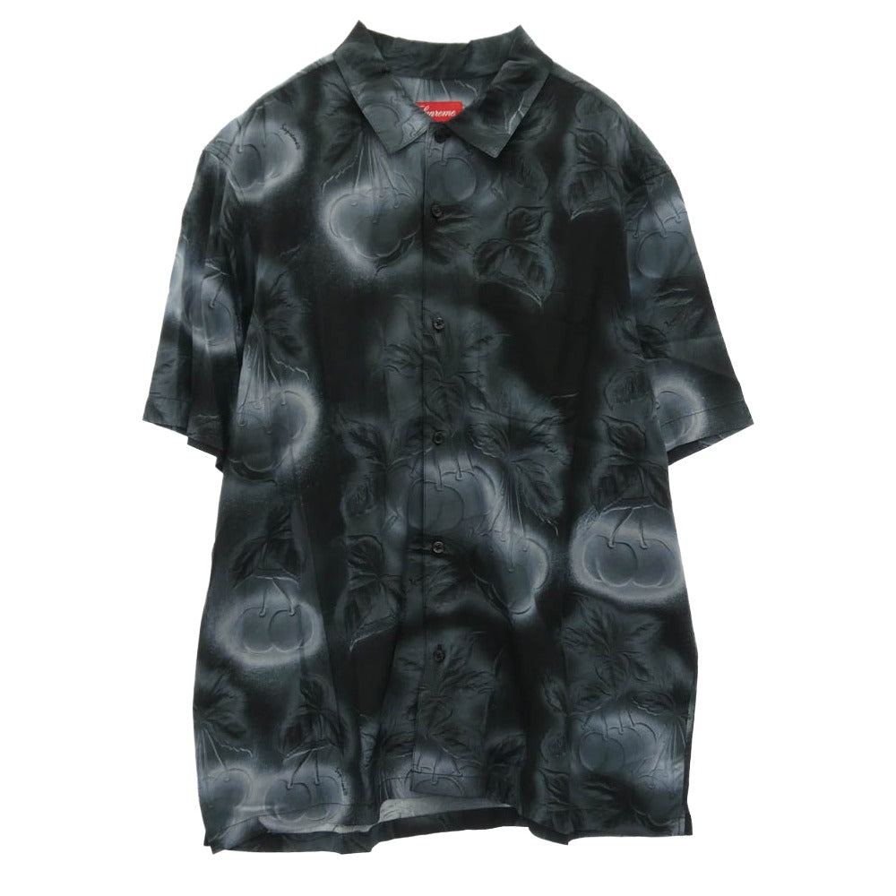 S 黒 Cherry Rayon S/S Shirt S⁄S Rayon Shirt SUPREME 黒 公式通販