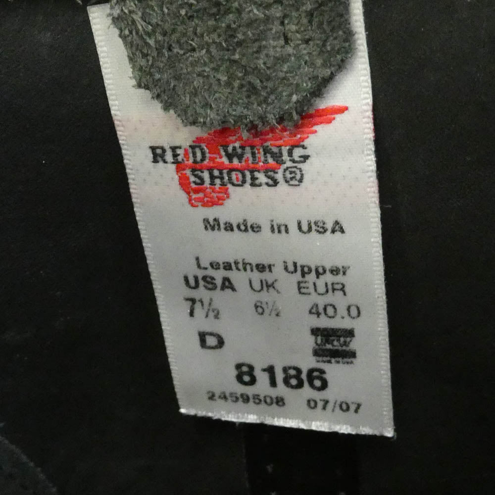 RED WING レッドウィング BEAMS ビームス 8186 BEAMS別注 USA製 07年製 PECOS BOOTS レザー スエード ラフアウト ペコスブーツ モスグリーン系 40【中古】