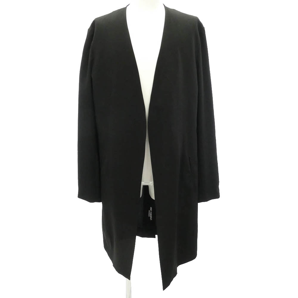 Yohji Yamamoto POUR HOMME ヨウジヤマモトプールオム 24SS HS-J10-500 COLLARLESS TUXEDO JACKET タキシード素材 衿なしJKT ノーカラージャケット ブラック系 4【美品】【中古】 Yohji Yamamoto POUR HOMME ヨウジヤマモトプールオム 24SS HS-J10-500