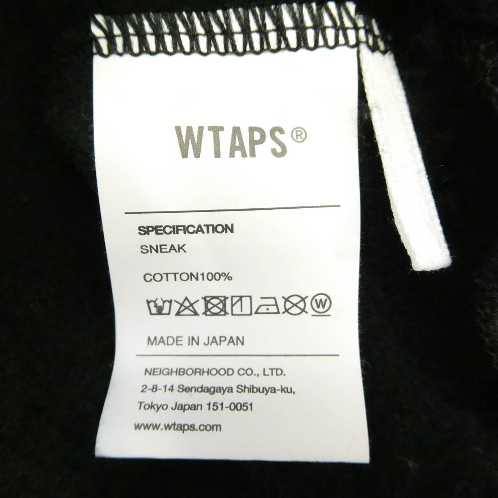 WTAPS ダブルタップス 25AW 252ATDT-HPM04S LLW HOODY COTTON ロゴ プリント コットン スウェット フーディー プルオーバー パーカー ブラック系 X03【中古】