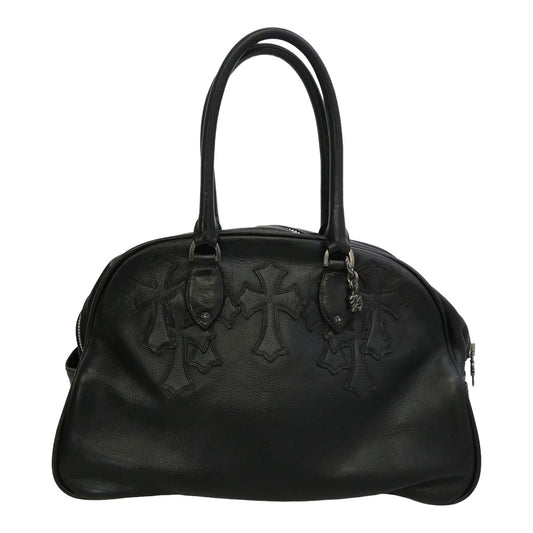 CHROME HEARTS クロムハーツ(原本無) GYM MD ジムバッグ ミディアム 現行型 CHチャーム付き セメタリークロスパッチ レザー ハンドバッグ ブラック系【中古】
