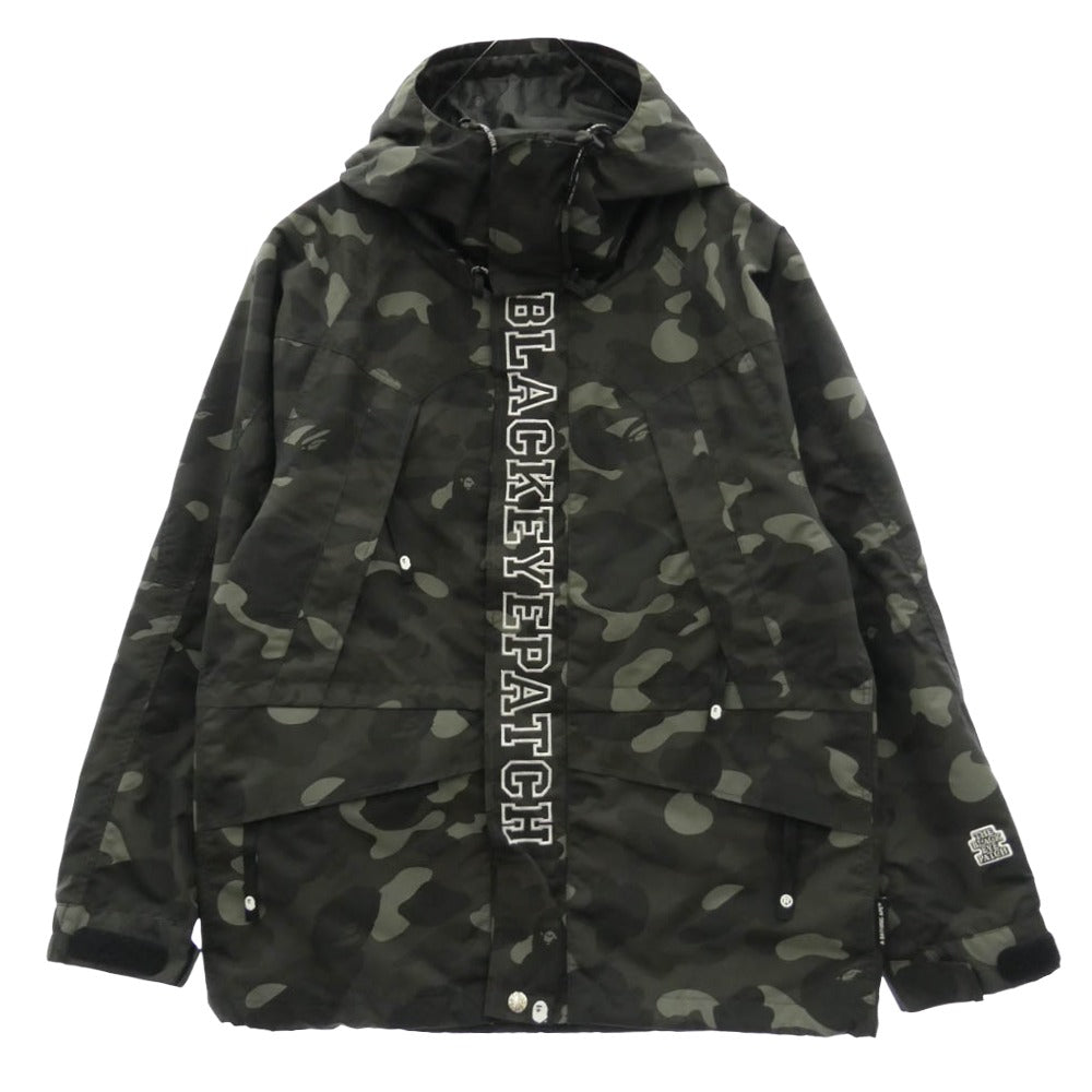 A BATHING APE アベイシングエイプ X BLACK EYE PATCH COLOR CAMO BOARD JACKET ブラックアイパッチ カモ柄 スノーボードジャケット マウンテン ジャケット ダークグレー系 M【中古】 A BATHING APE アベイシングエイプ X BLACK EYE PATCH COLOR CAMO
