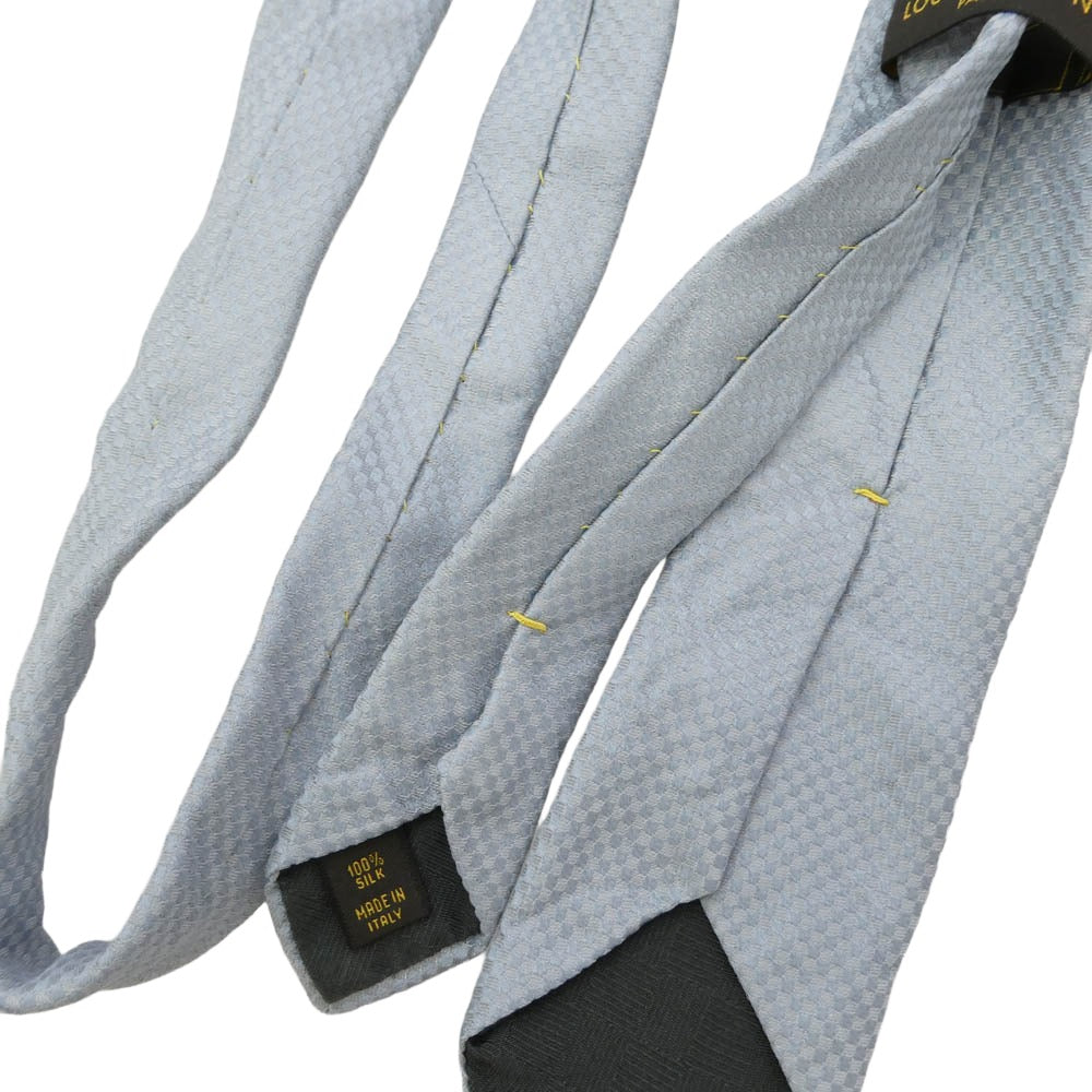 LOUIS VUITTON ルイ・ヴィトン イタリア製 シルク ネクタイ ライトグレー ライトブルー系【中古】