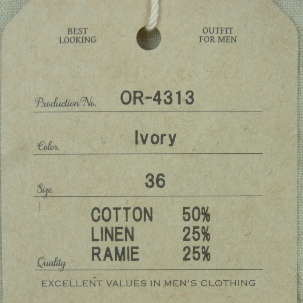 ORGUEIL オルゲイユ OR-4313 Cotton Linen Sack Jacket コットン レーヨン サック ジャケット ベージュ系 Ivory 36【中古】