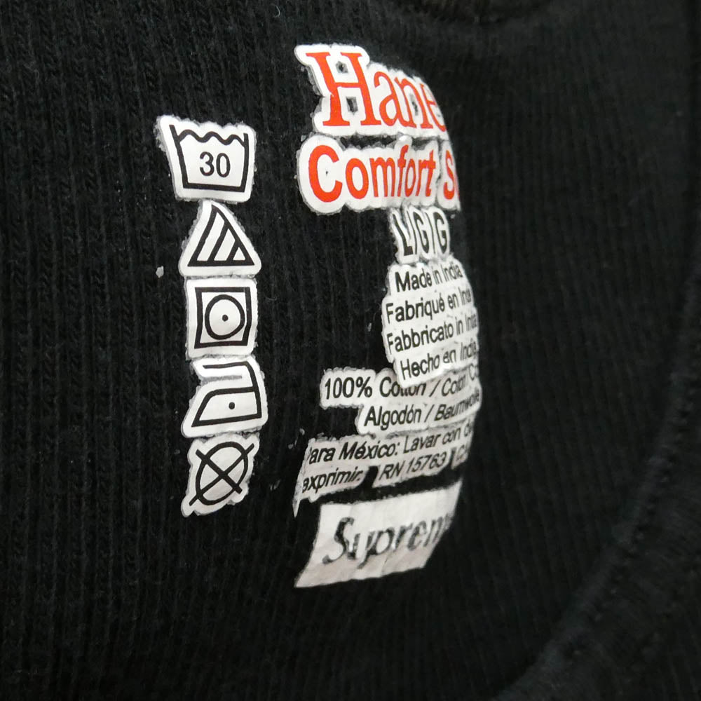 Supreme シュプリーム HANES ヘインズ Tank Tops タンクトップ カットソー ブラック系 L【中古】