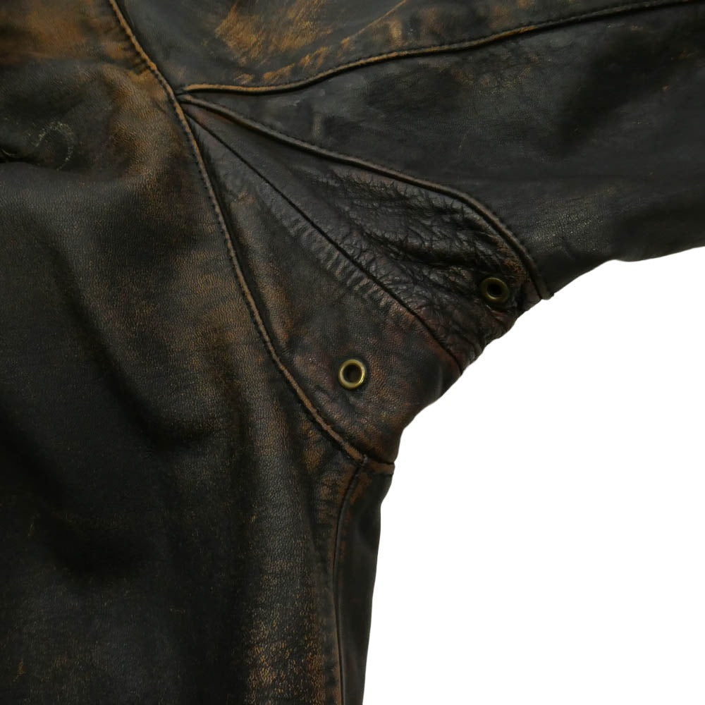 ブラックトップモーターサイクル 10AW BT10FW-JK01 バックペイント A-2 フライト レザージャケット ダークブラウン系 S【中古】