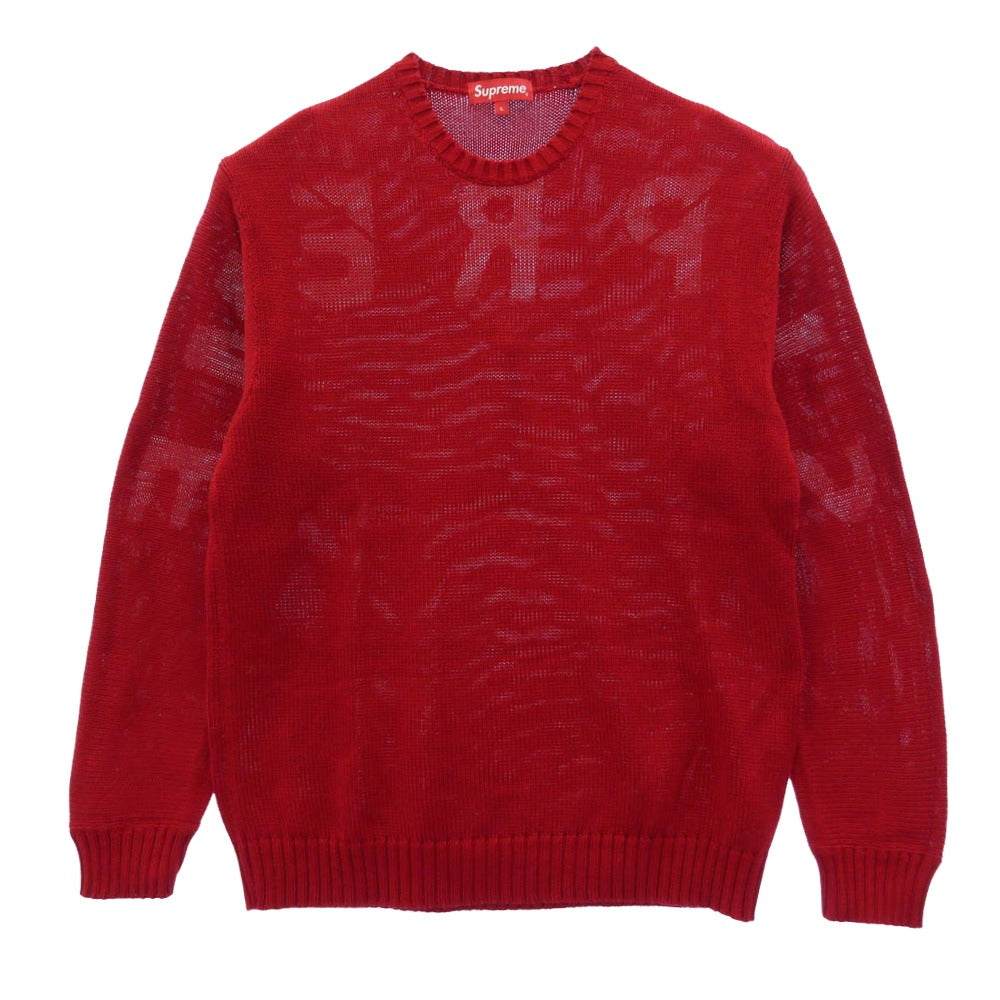 Supreme シュプリーム 20SS Back Logo Sweater バックロゴ クルーネック 長袖 ニット セーター レッド系 L【美品】【中古】 Supreme シュプリーム 20SS Back Logo Sweater バックロゴ クルー