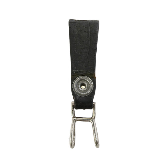 CHROME HEARTS クロムハーツ(原本無) BELT LOOP クロスボールボタン レザー ベルトループ シルバー系 ブラック系【中古】