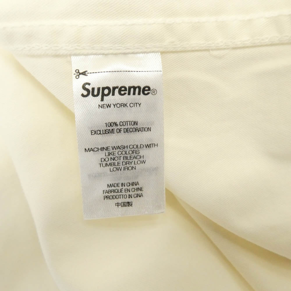 Supreme シュプリーム 23SS Small Box Shirt White スモール ボックス ロゴ 長袖 シャツ オフホワイト系 L【中古】