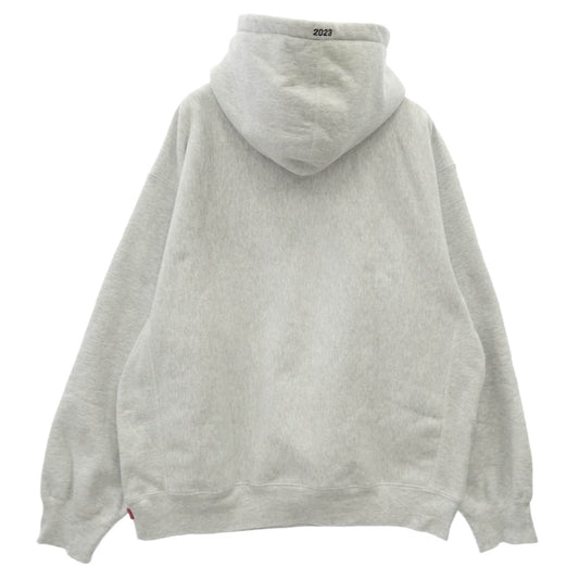 Supreme シュプリーム 23AW Box Logo Hooded Sweatshirt Ash Grey ボックス ロゴ フーデッド スウェットシャツ プルオーバー パーカー フーディー グレー系 L【中古】