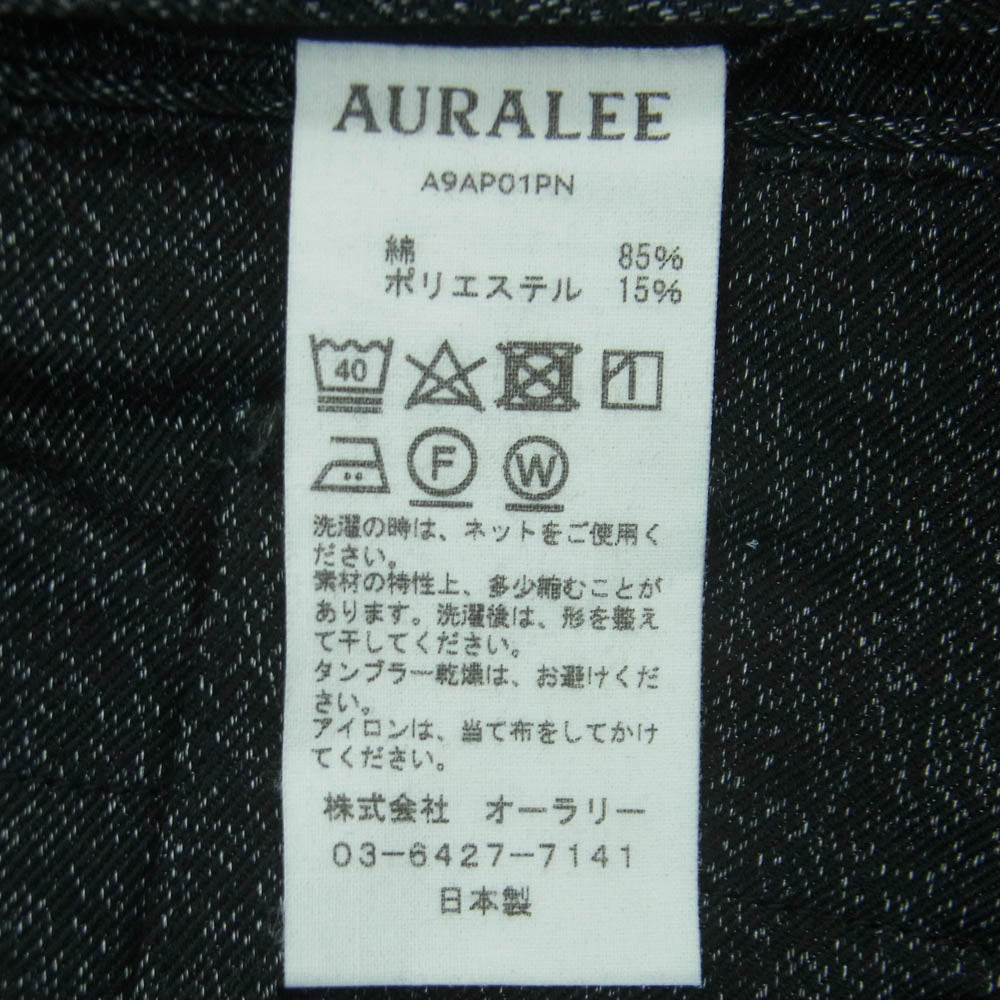 AURALEE オーラリー 19AW A9AP01PN WASHED FINKX POLYESTER CHINO PANTS ウォッシュド フィンクス 5ポケット チノ パンツ ダークグレー系 3【中古】