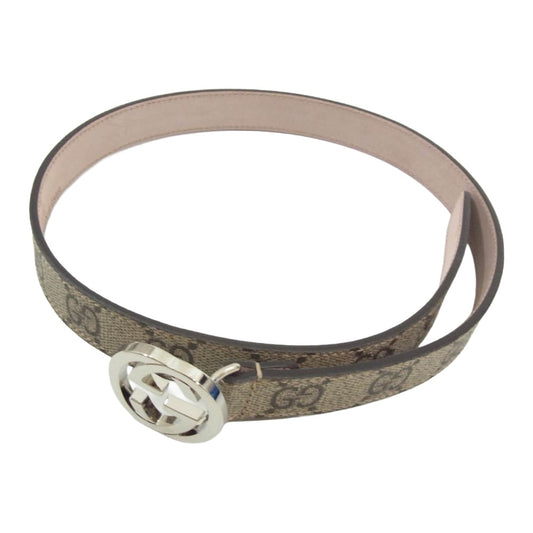 GUCCI グッチ 258395 KGD0N GG スプリーム キッズ チルドレンズ ベルト ブラウン系【極上美品】【中古】