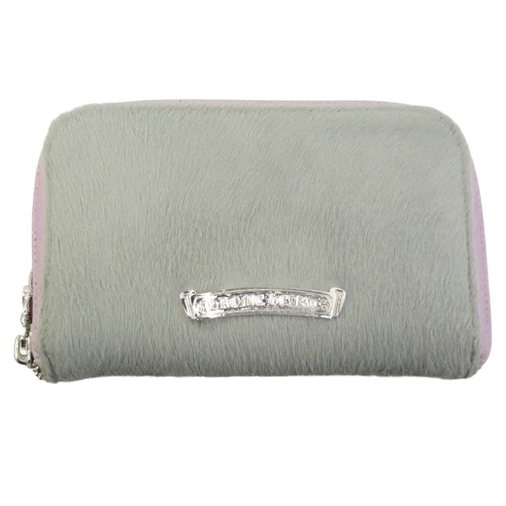CHROME HEARTS クロムハーツ（原本無） ウォレット REC F MINI ミニ ラウンドジップ レザー 財布 ブラック系【中古】 CHROME HEARTS クロムハーツ（原本無） REC F ZIP MINI ハラコ