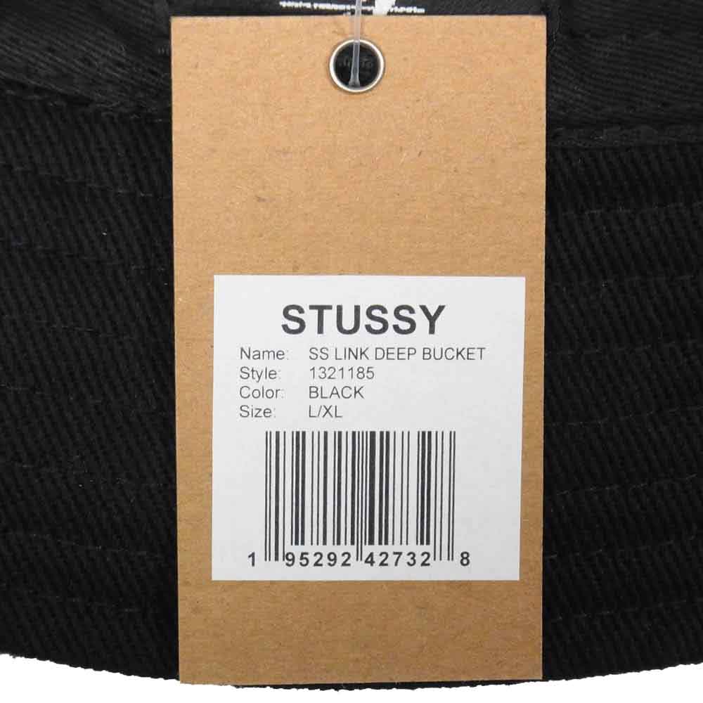 STUSSY ステューシー SS Link DEEP Bucket Hat ロゴ 帽子 バケットハット ブラック系 L/XL【新古品】【未使用】【中古】
