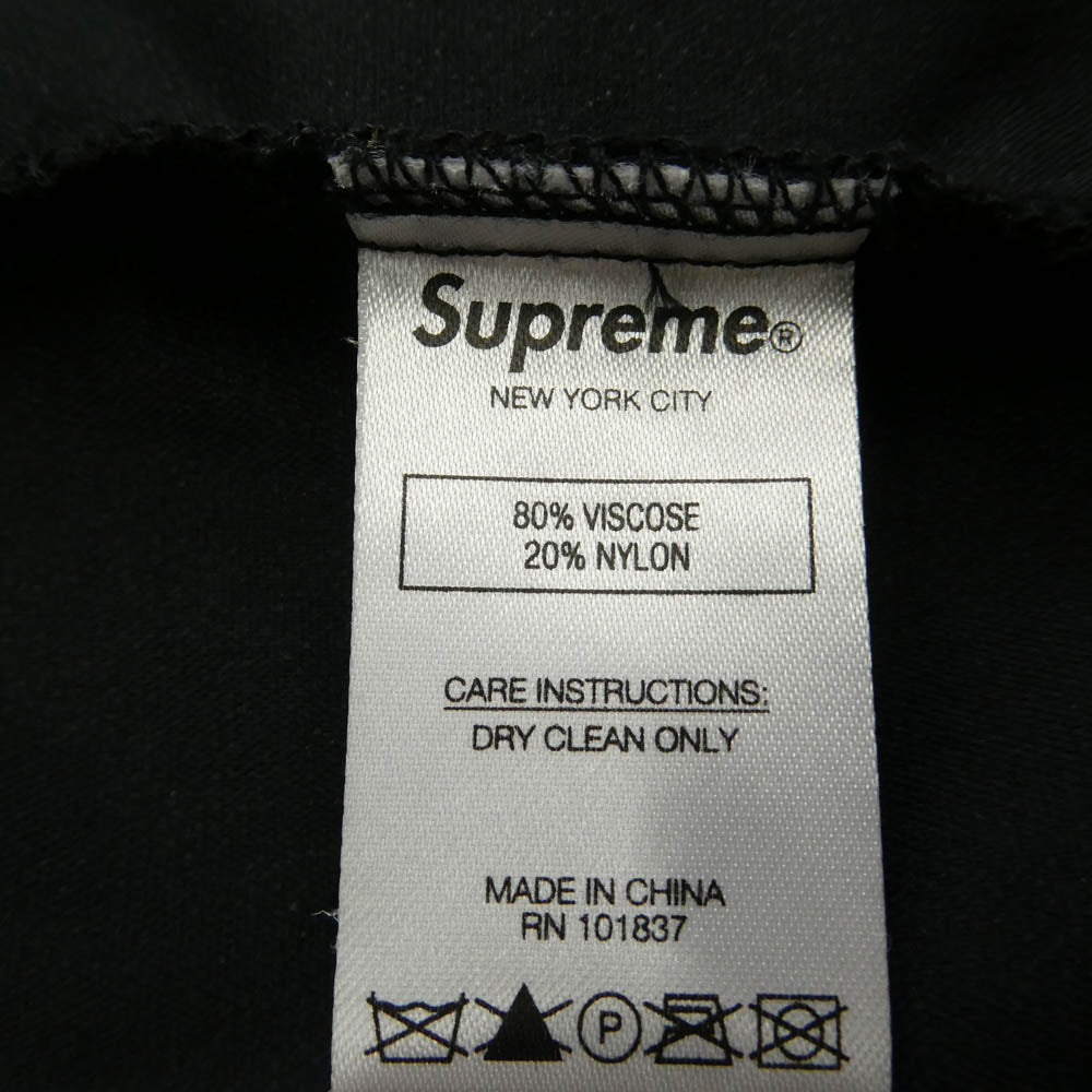 Supreme シュプリーム 19AW Floral Velour Baseball Jersey フローラル ベロアベースボール 半袖 シャツ ブラック系 XL【中古】