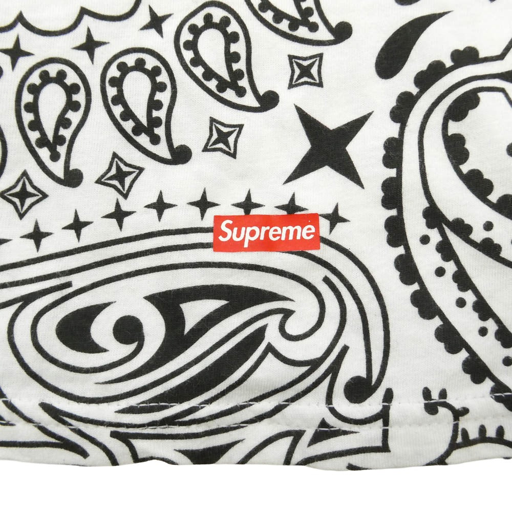 Supreme シュプリーム 22AW x Hanes ヘインズ Bandana Tagless Tees バンダナ柄 タグレス 半袖 Tシャツ ホワイト系 M【中古】