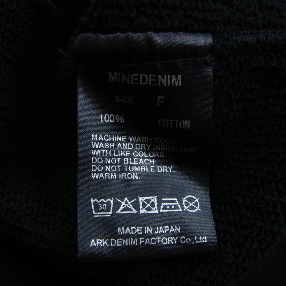 MINEDENIM マインデニム 2308-6003-99-F2 Cutoff Sleeve Big Hoodie カットオフ ノースリーブ ビッグ フーディー パーカー ブラック系 F【中古】