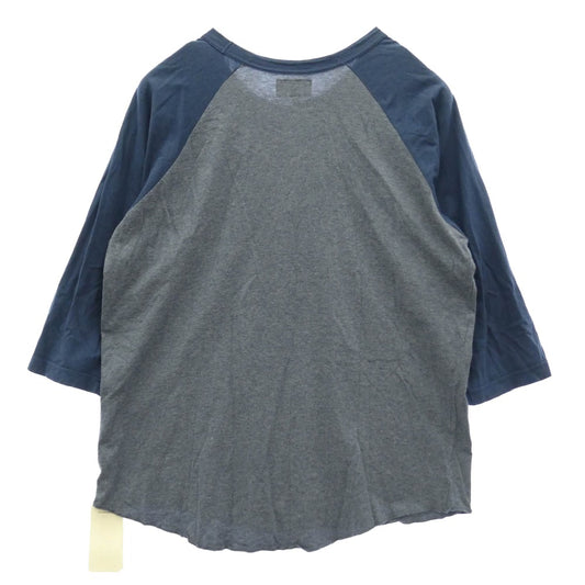 DESCENDANT ディセンダント 18SS 181ATDS-CSM19 CHARLIE JERSEY TQS CACHALOT カシャロ刺繍 ポケット 長袖 カットソー 七分丈 Tシャツ グレー系 1【中古】