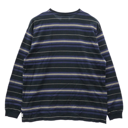 WTAPS ダブルタップス 23SS 231ATDT-CSM21 BDY LS COTTON TEXTILE SIGN ボーダー Tシャツ ロンT 長袖カットソー マルチカラー系 2【中古】
