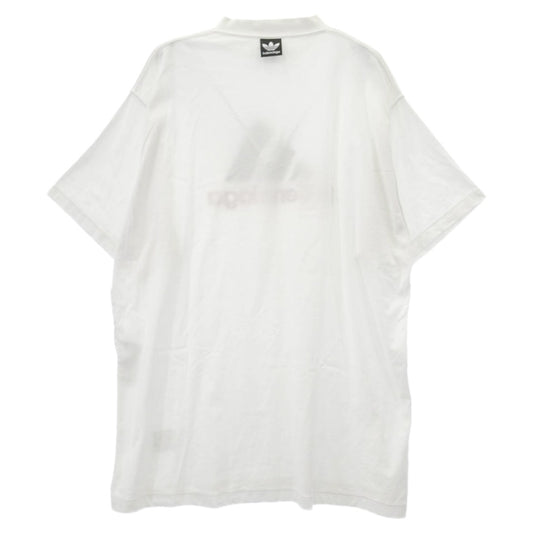 BALENCIAGA バレンシアガ adidas アディダス 23SS 731769 TNVA6 ADIDAS アディダス ロゴ刺繍 オーバーサイズ クルーネック 半袖 Tシャツ ホワイト系 2【中古】