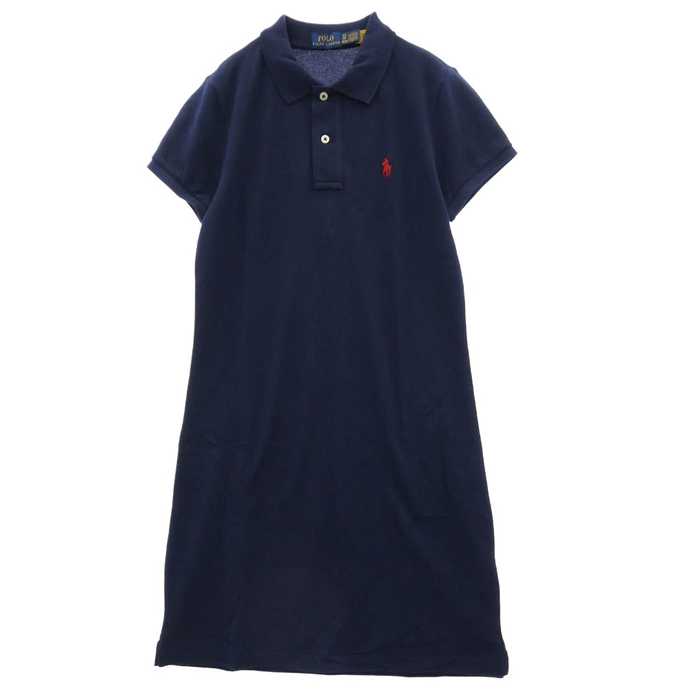 POLO RALPH LAUREN ポロ・ラルフローレン ポニー刺繍 半袖 ポロシャツ ワンピース ネイビー ネイビー系 XS【中古】